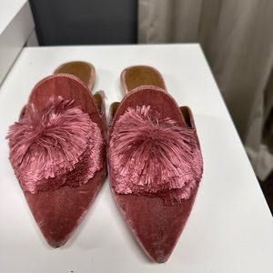 Aquazurra Pink Pom Pom Mules. Size 38 (8)
